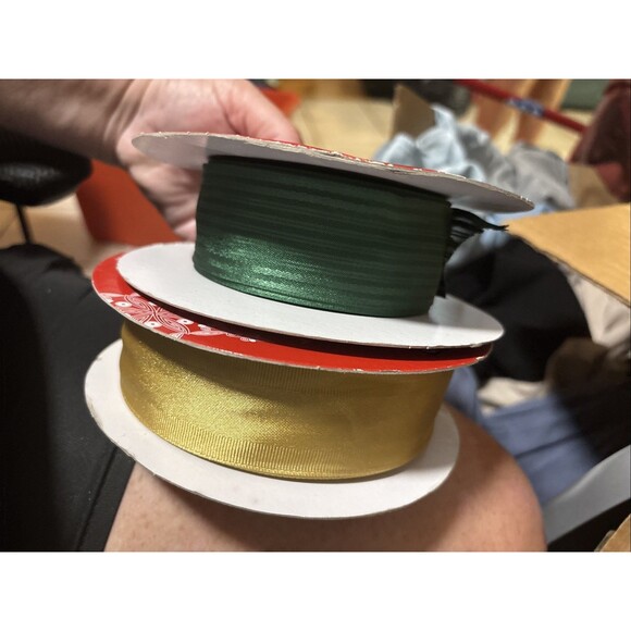 Wired Ribbon Gold  And Green Variety  Pack And Opened Packs - Picture 5 of 5